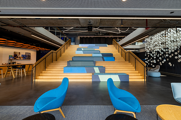 Interior lobby of the Aspen Dental campus