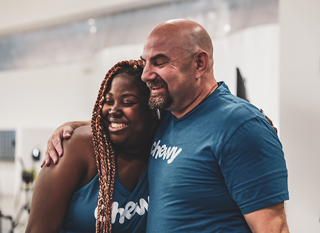 A manager hugging Team Member