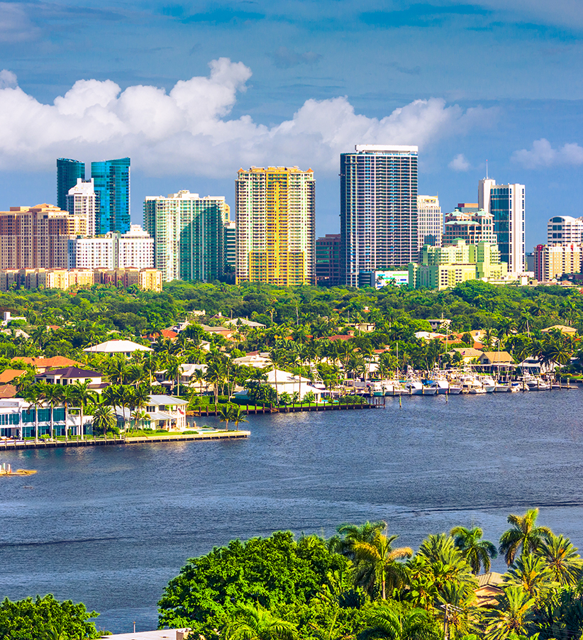 Hollywood, FL skyline and waterfront