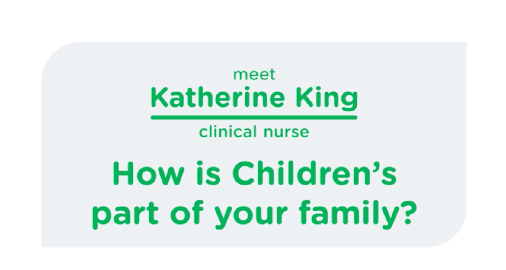 Katherine King, Clinical nurse, family, nursing