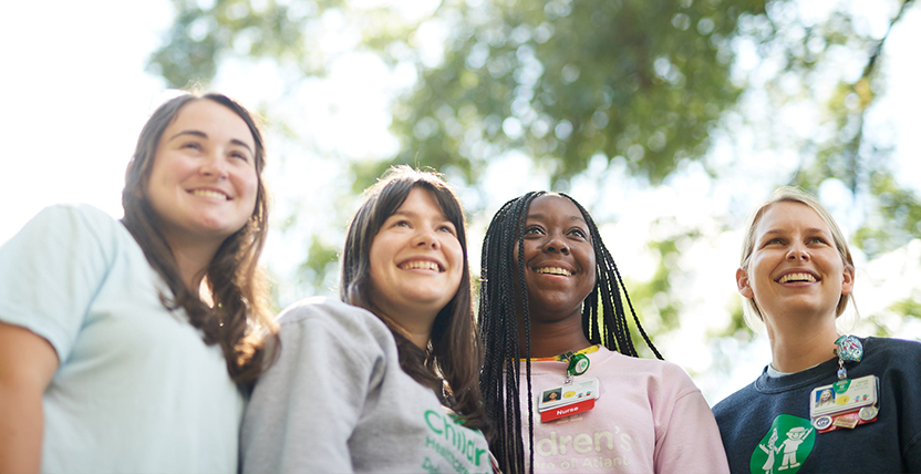 Children's nurses smiling together