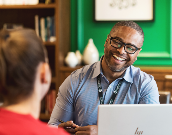 Children’s employee meets with Children’s Career Center coach.