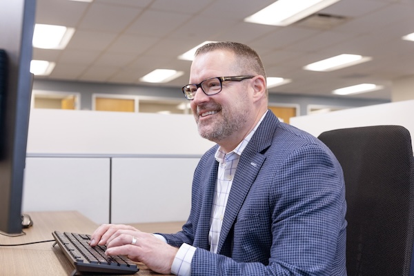 Colleagues working together at a conference table