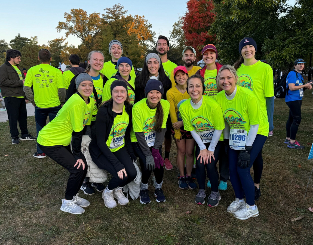 AEDP associates at an off-site marathon event