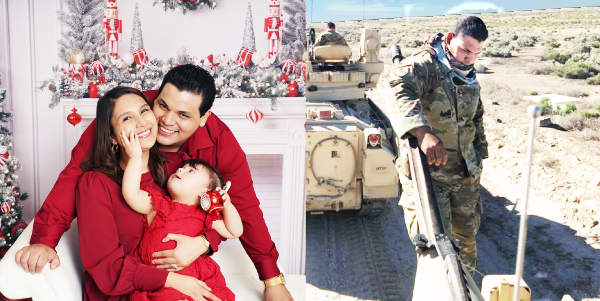 Collage of military employee and family