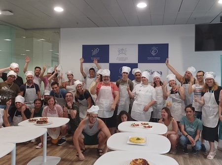 Spain employees having a little fun in the office