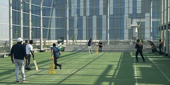 Evernorth India employees participating in a group sport