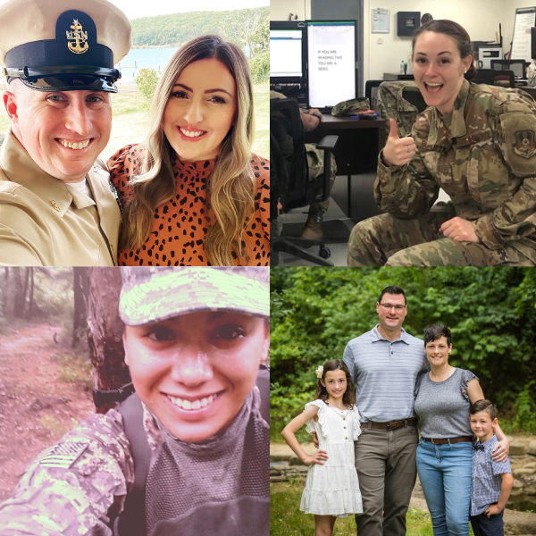 Collage of military employees and their families