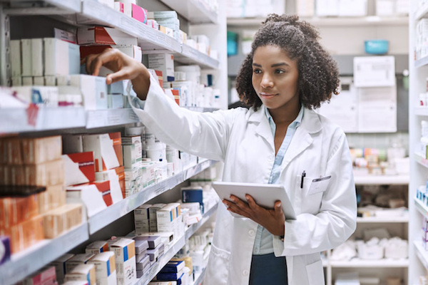 Employee reviewing inventory