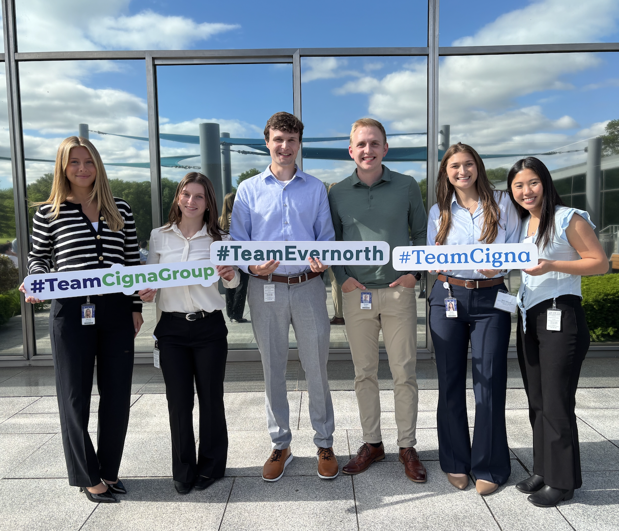 Cigna Group summer interns posing together in the Bloomfield office