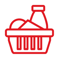 Icon of a shopping basket filled with groceries