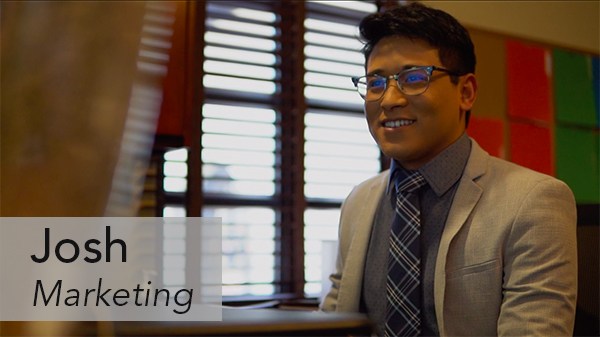 marketing video highlighting an employee named josh