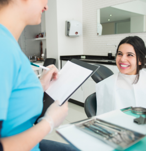 Women at dental office
