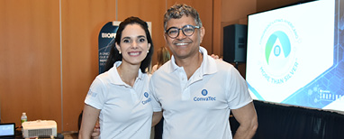 employees smiling together