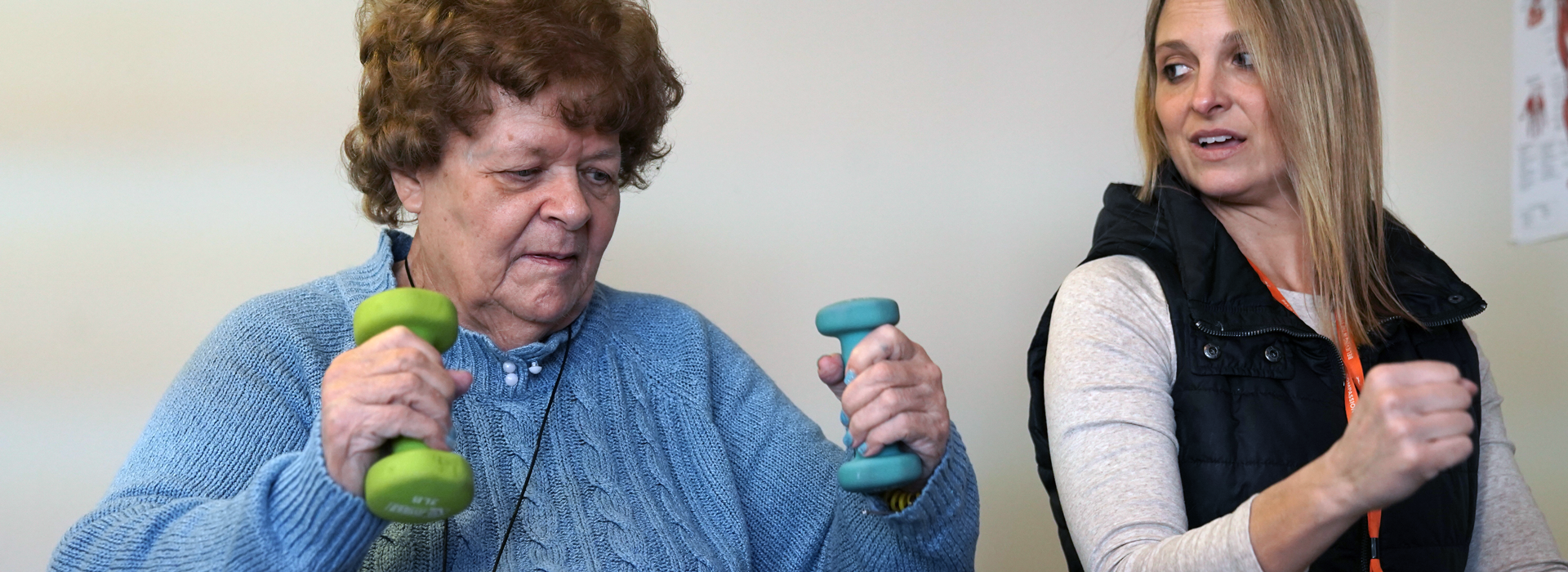 Amanda Edwards, PT, DPT with Peggy Gibbs, 82