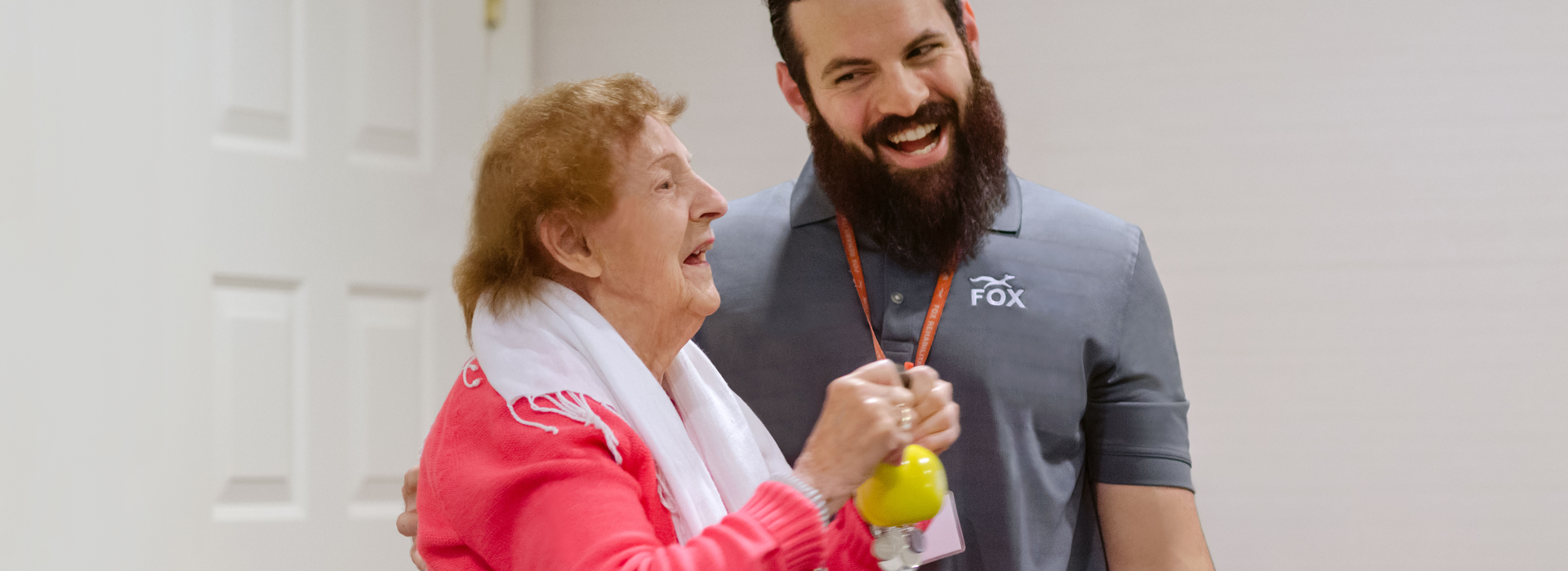 An occupational therapist with a patient