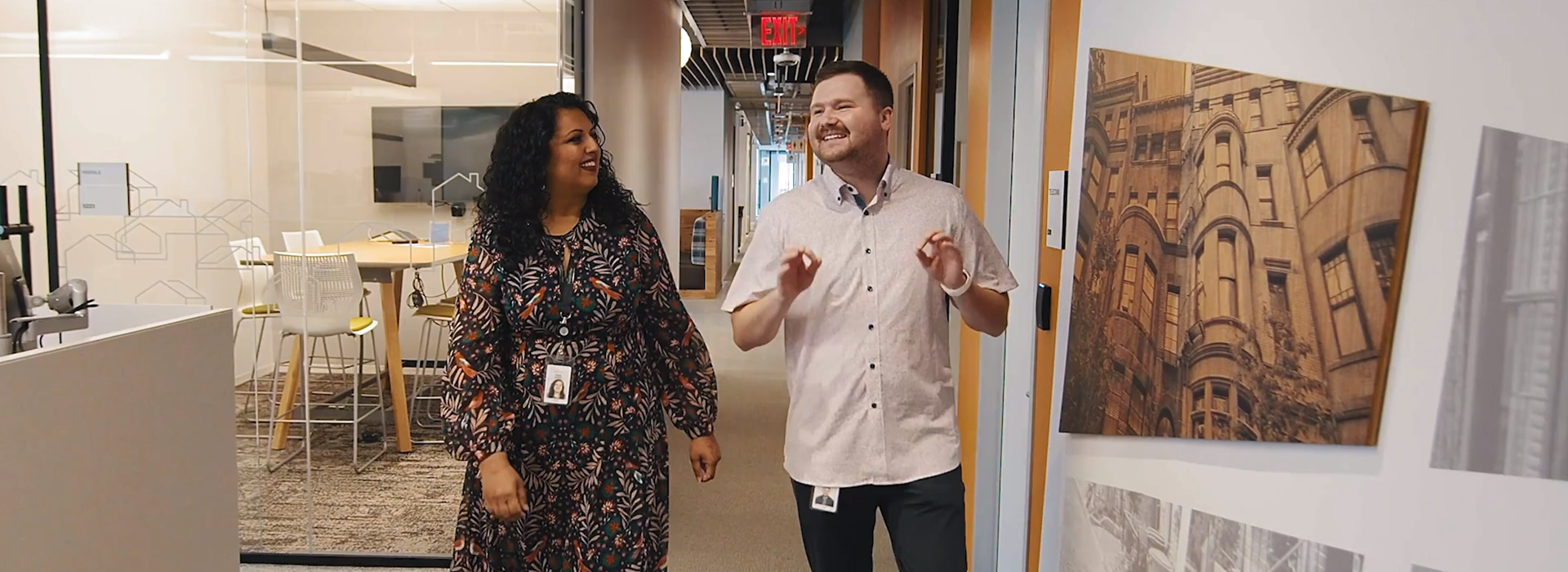 Man smiling and looking at someone.