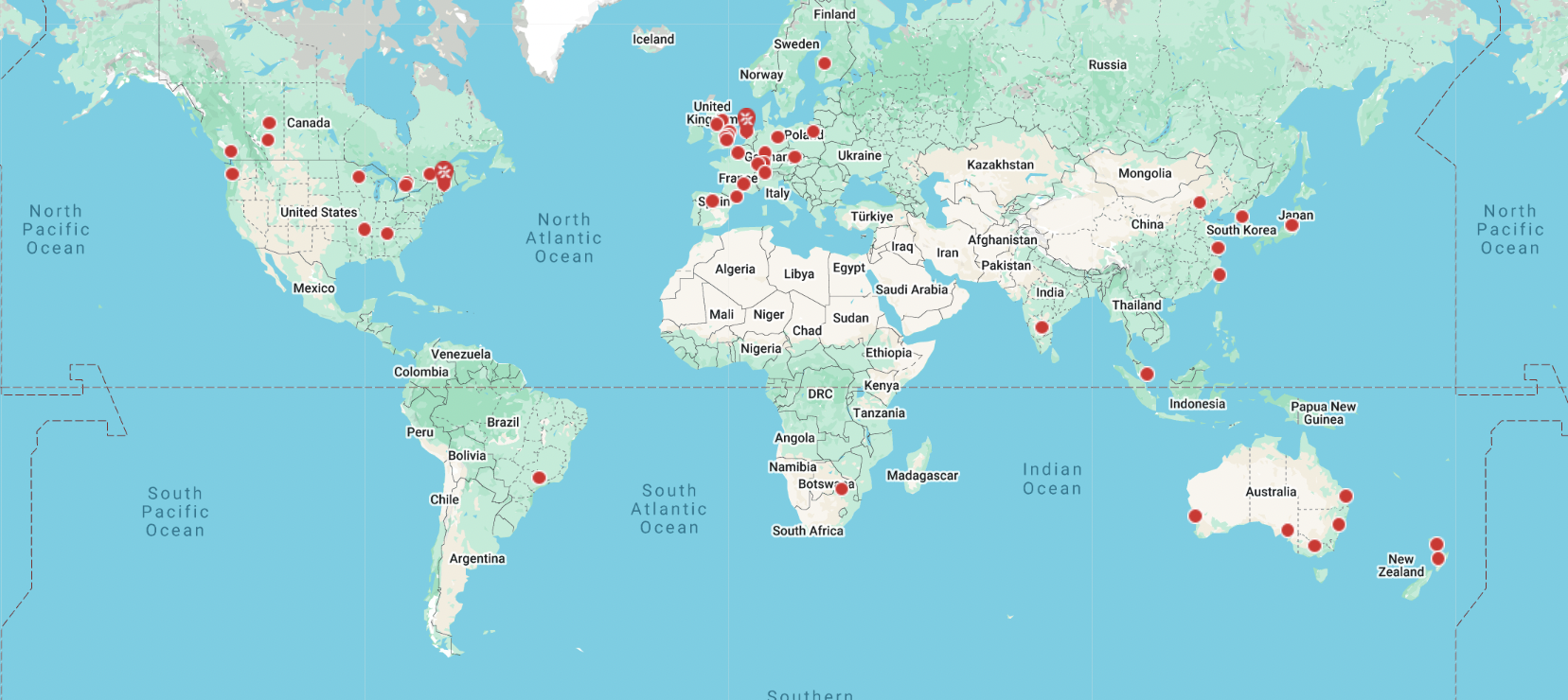 IDEXX global locations map