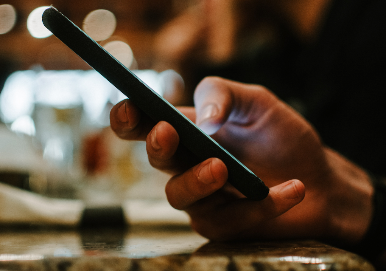 person using cell phone