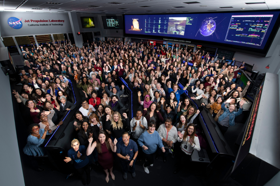 Taking a picture at a JPL event