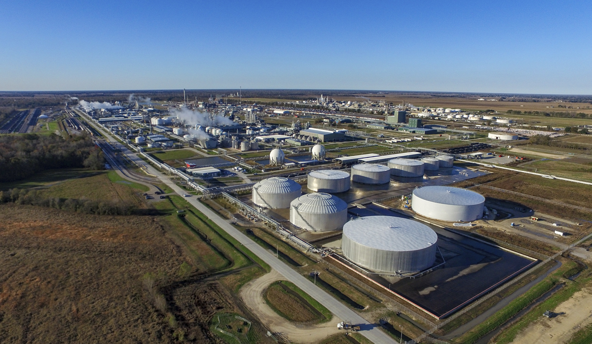 Aerial photograph of Shintech Louisiana plant