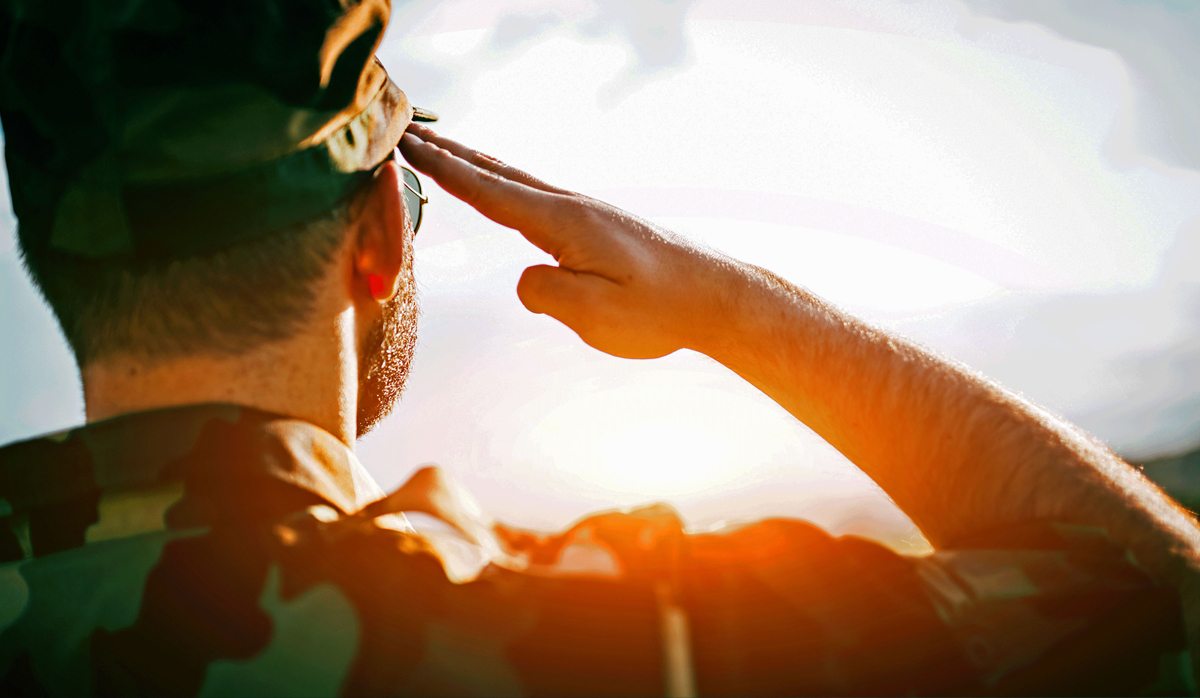 Veteran saluting