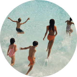 Parents and their kids playing together.