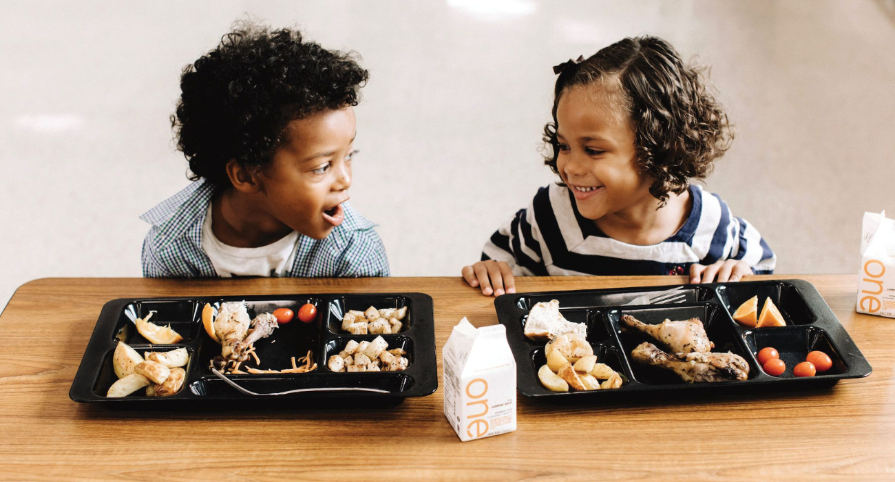 Life foundation providing two kids with healthy meals.