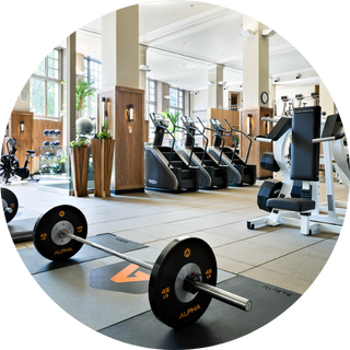 Life Time fitness floor included with a complementary signature membership.
