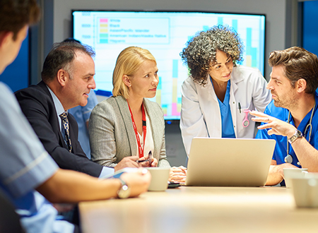 People working together at a table