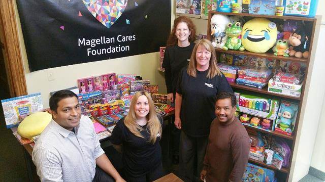 Magellan employees working with the Magellan Cares Foundation