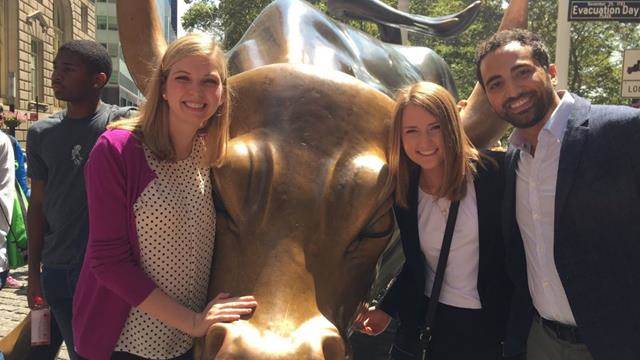 Magellan employees at Wall Street in New York City