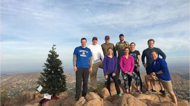 Magellan employees on a hike