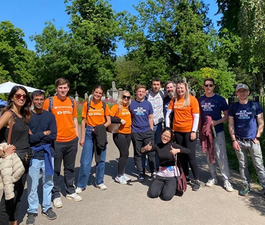 Colleagues gathered after an event