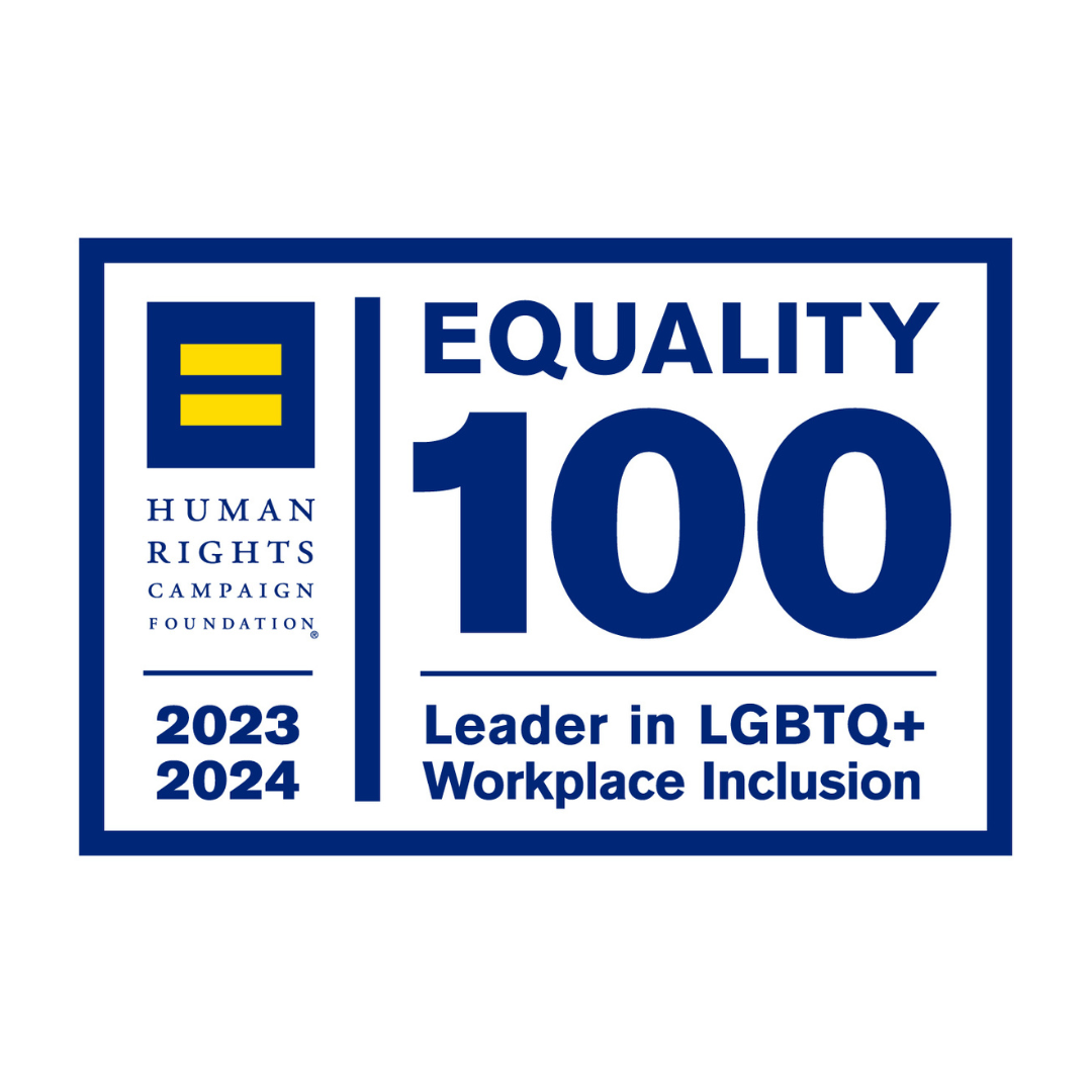 Equality 100 Leader in LGBTQ+ Workplace Inclusion Badge