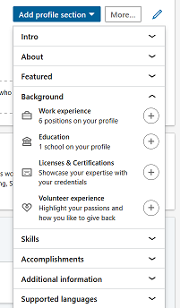 Directions on how to update your LinkedIn profile