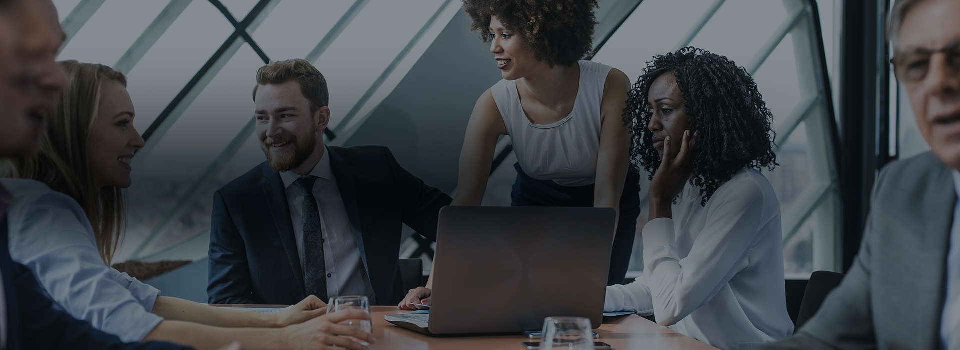Team of professionals having a meeting in a conference room