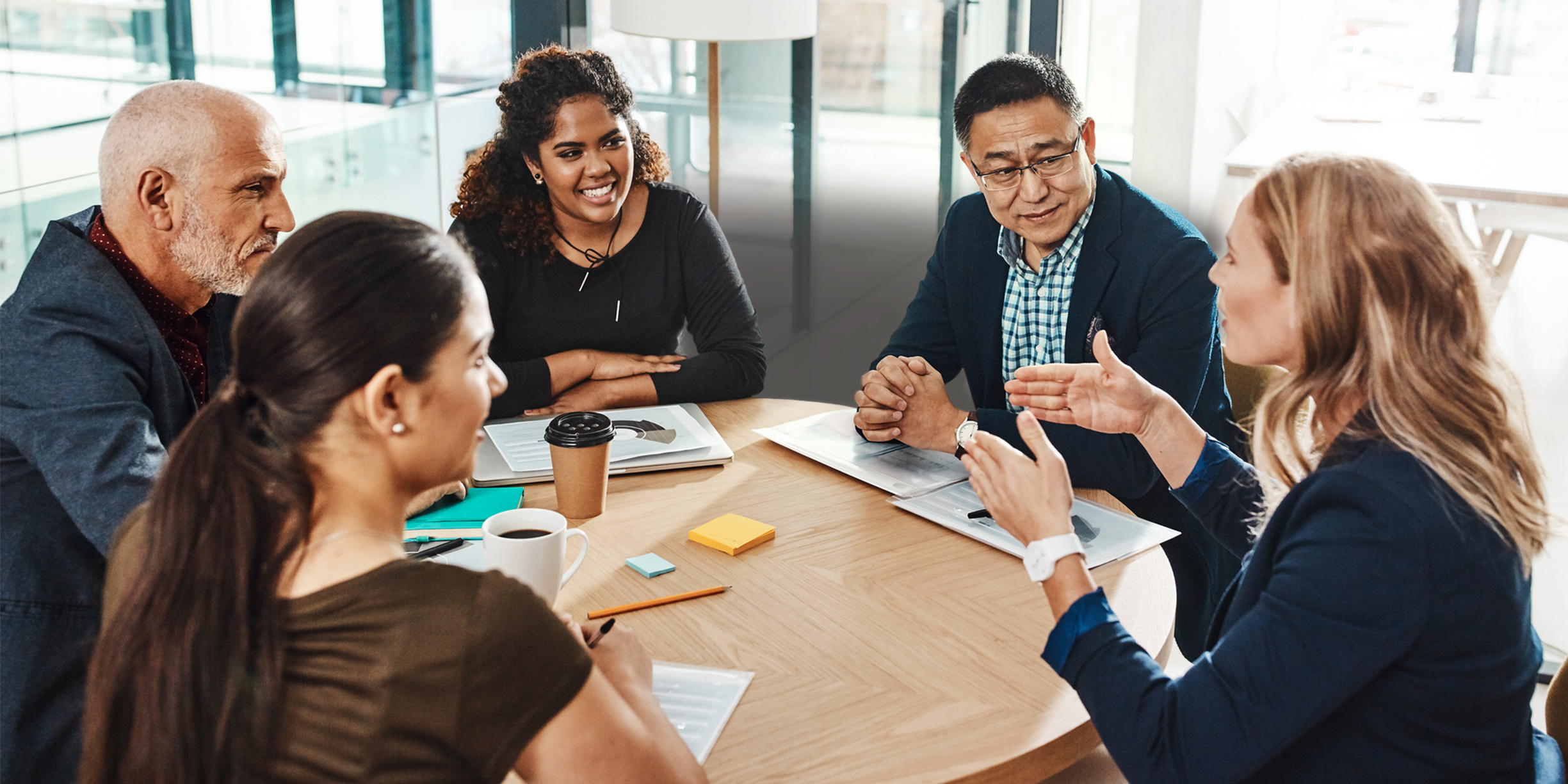 Group of coworkers sitting in an office environment