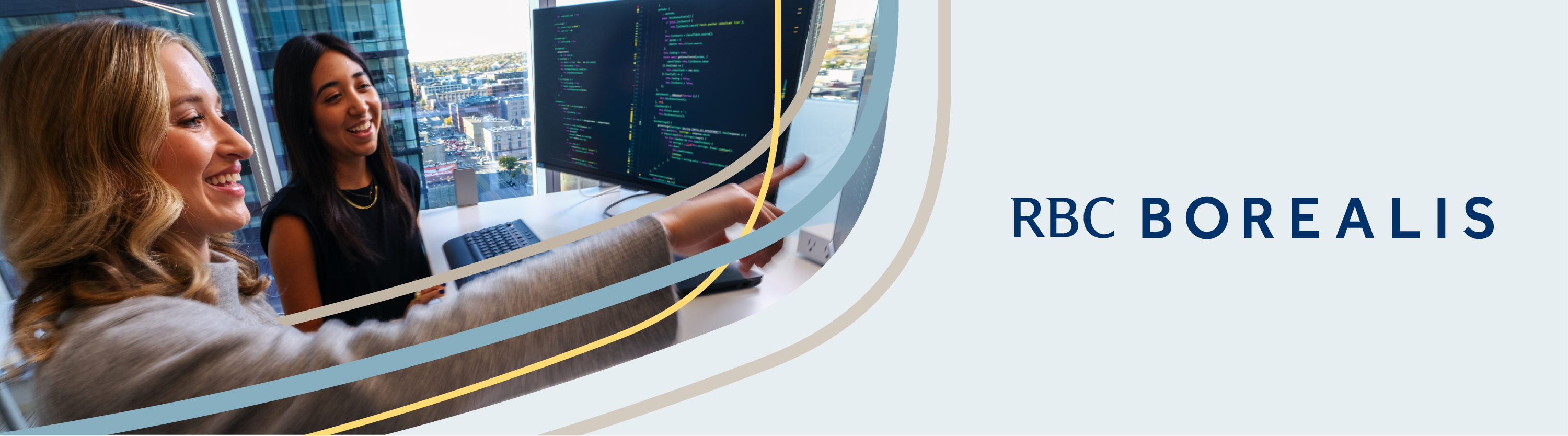 Employee coding on computer