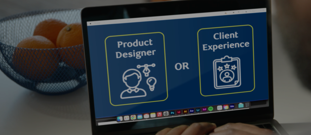 Person selecting career path on laptop