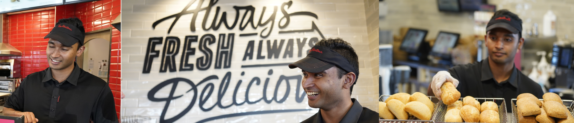 Team member working in Tim Hortons restaurant for brand service day