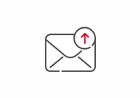 Envelope with upwards arrow on it