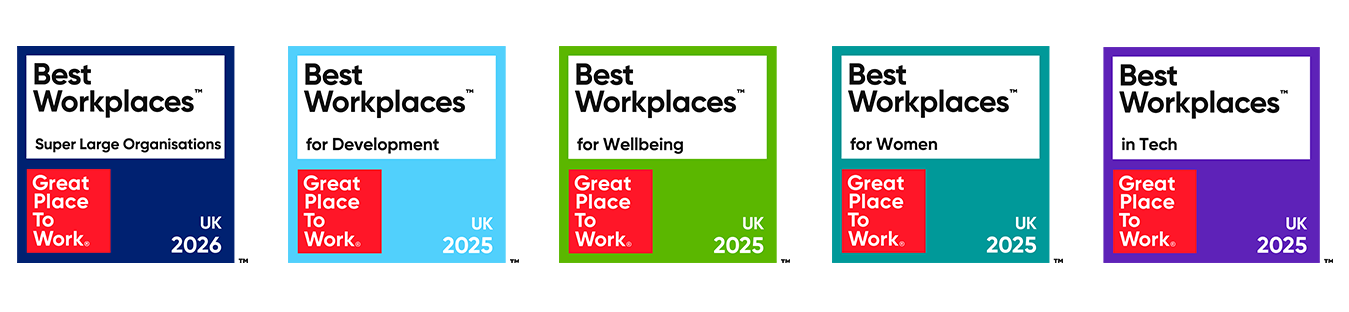 Our 5 Great Place to Work badges