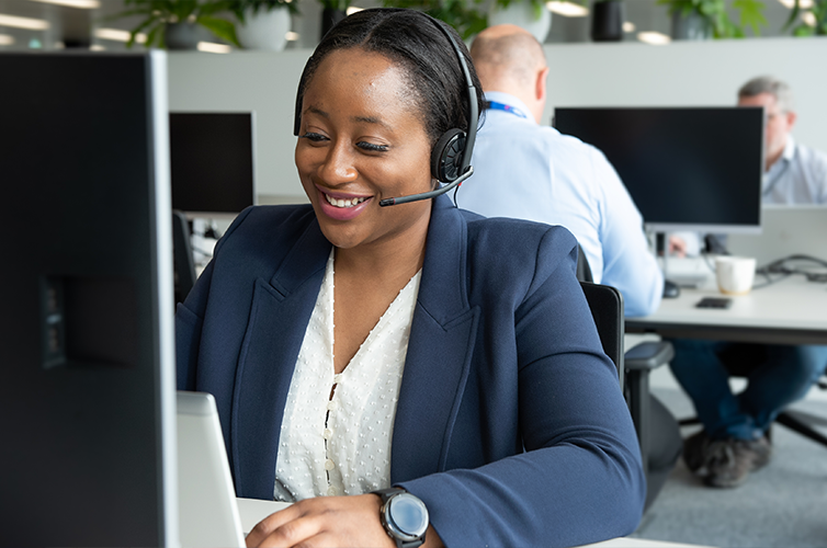 A colleague on a video call
