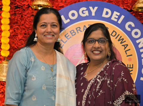 Photo of two Southwest employees at a Diwali event