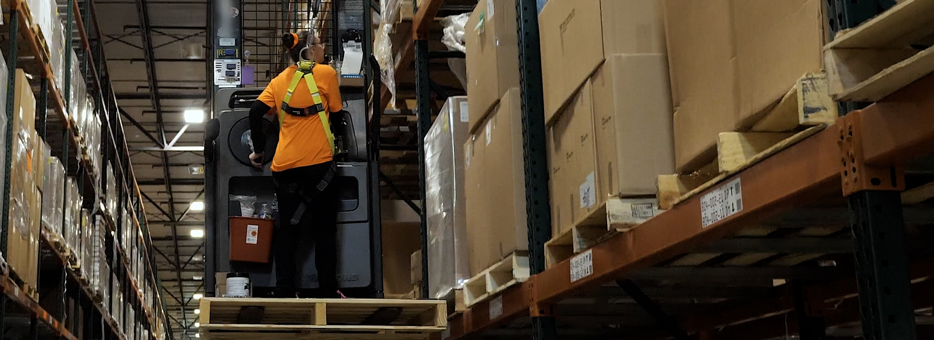 material handler in warehouse