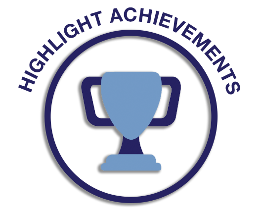 業績を強調する