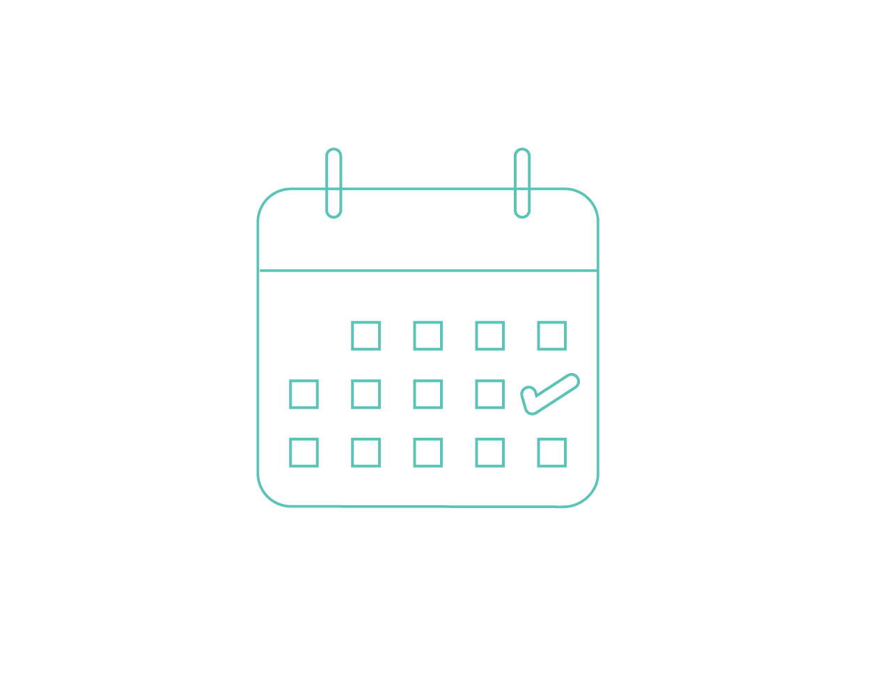 Calendar icon with check mark on start date
