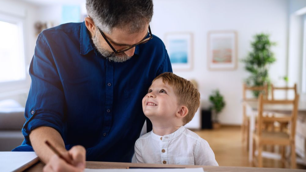 Front facing, smiling person